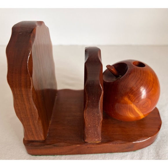 Wood Desk Organizer‎ Apple Pencil Holder Bookend Office - Picture 2 of 7